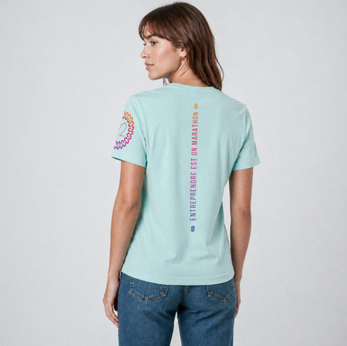 T-shirt Coton Blanc - Plus qu'une course, un engagement.