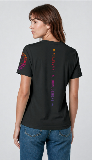 T-shirt Coton Noir - Plus qu'une course, un engagement.